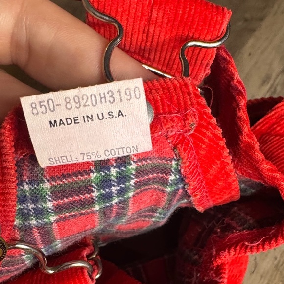 Vintage Made in the USA OshKosh B'gosh Bright Red Kids Overalls - Picture 3 of 9